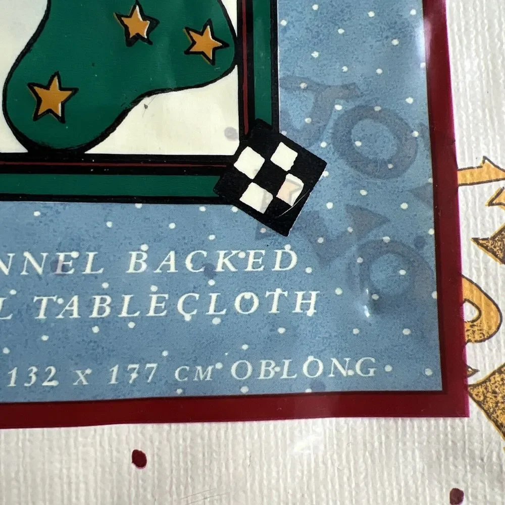Debbie Mumm Flannel Back Vinyl Tablecloth Joy To The World 52